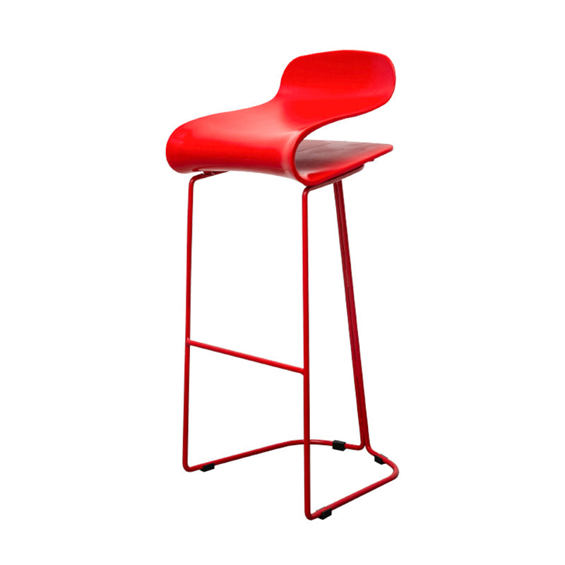 Scandinavian Style Bar-stool with PP Seat Counter Stools for Kitchen Red 1 Piece Bar Stool(30"H) Clearhalo 'Bar Furniture' 'Bar Stools' 'bar_stools' 'furn' 'furn_bar_stools' 'furniture_bar_stools' 'Kitchen & Dining Furniture' 'kitchen&dining_furn' 'kitchen' 'kitchen_furn' Furniture' 4392953