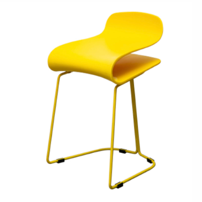 Scandinavian Style Bar-stool with PP Seat Counter Stools for Kitchen Yellow 1 Piece Short Stool(22"H) Clearhalo 'Bar Furniture' 'Bar Stools' 'bar_stools' 'furn' 'furn_bar_stools' 'furniture_bar_stools' 'Kitchen & Dining Furniture' 'kitchen&dining_furn' 'kitchen' 'kitchen_furn' Furniture' 4392956