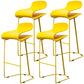 Scandinavian Style Bar-stool with PP Seat Counter Stools for Kitchen Yellow 4 Piece Set Counter Stool(26"H) Clearhalo 'Bar Furniture' 'Bar Stools' 'bar_stools' 'furn' 'furn_bar_stools' 'furniture_bar_stools' 'Kitchen & Dining Furniture' 'kitchen&dining_furn' 'kitchen' 'kitchen_furn' Furniture' 4392958