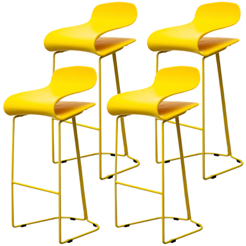 Scandinavian Style Bar-stool with PP Seat Counter Stools for Kitchen Yellow 4 Piece Set Counter Stool(26"H) Clearhalo 'Bar Furniture' 'Bar Stools' 'bar_stools' 'furn' 'furn_bar_stools' 'furniture_bar_stools' 'Kitchen & Dining Furniture' 'kitchen&dining_furn' 'kitchen' 'kitchen_furn' Furniture' 4392958