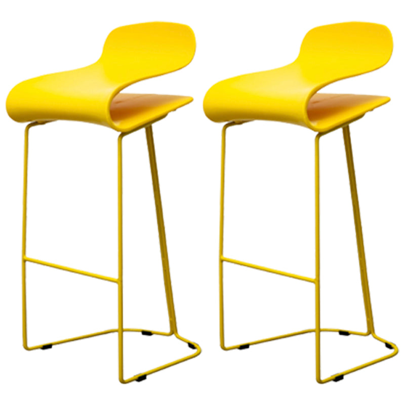 Scandinavian Style Bar-stool with PP Seat Counter Stools for Kitchen Yellow 2 Piece Set Counter Stool(26"H) Clearhalo 'Bar Furniture' 'Bar Stools' 'bar_stools' 'furn' 'furn_bar_stools' 'furniture_bar_stools' 'Kitchen & Dining Furniture' 'kitchen&dining_furn' 'kitchen' 'kitchen_furn' Furniture' 4392960