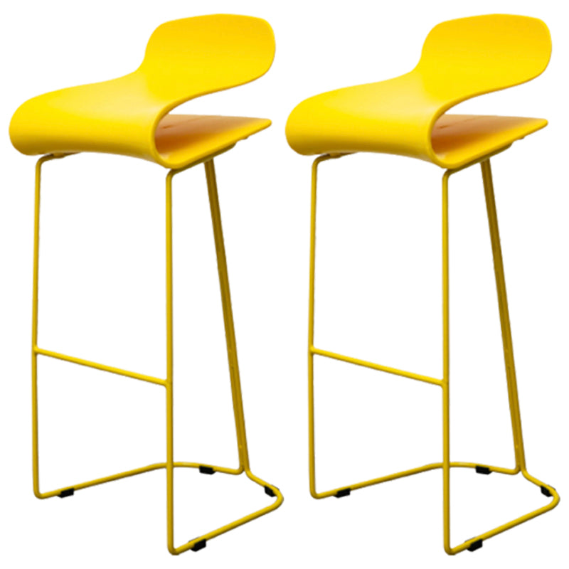 Scandinavian Style Bar-stool with PP Seat Counter Stools for Kitchen Yellow 2 Piece Set Bar Stool(30"H) Clearhalo 'Bar Furniture' 'Bar Stools' 'bar_stools' 'furn' 'furn_bar_stools' 'furniture_bar_stools' 'Kitchen & Dining Furniture' 'kitchen&dining_furn' 'kitchen' 'kitchen_furn' Furniture' 4392963