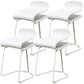 Scandinavian Style Bar-stool with PP Seat Counter Stools for Kitchen White 4 Piece Set Short Stool(22"H) Clearhalo 'Bar Furniture' 'Bar Stools' 'bar_stools' 'furn' 'furn_bar_stools' 'furniture_bar_stools' 'Kitchen & Dining Furniture' 'kitchen&dining_furn' 'kitchen' 'kitchen_furn' Furniture' 4392964