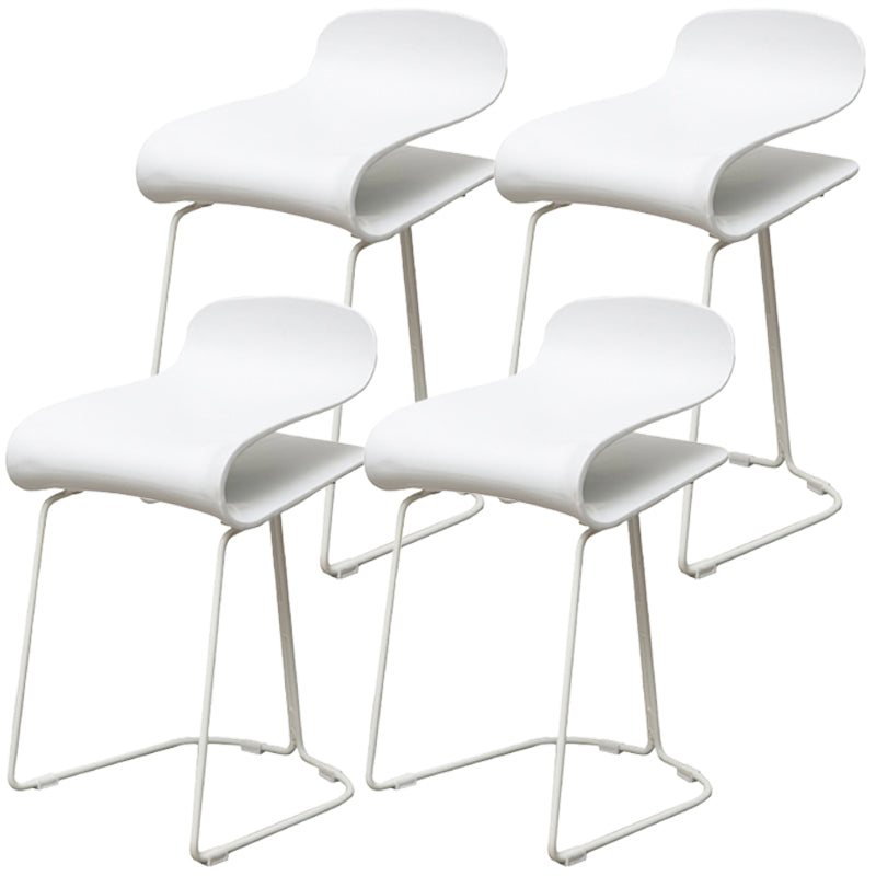 Scandinavian Style Bar-stool with PP Seat Counter Stools for Kitchen White 4 Piece Set Short Stool(22"H) Clearhalo 'Bar Furniture' 'Bar Stools' 'bar_stools' 'furn' 'furn_bar_stools' 'furniture_bar_stools' 'Kitchen & Dining Furniture' 'kitchen&dining_furn' 'kitchen' 'kitchen_furn' Furniture' 4392964