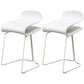 Scandinavian Style Bar-stool with PP Seat Counter Stools for Kitchen White 2 Piece Set Short Stool(22"H) Clearhalo 'Bar Furniture' 'Bar Stools' 'bar_stools' 'furn' 'furn_bar_stools' 'furniture_bar_stools' 'Kitchen & Dining Furniture' 'kitchen&dining_furn' 'kitchen' 'kitchen_furn' Furniture' 4392966