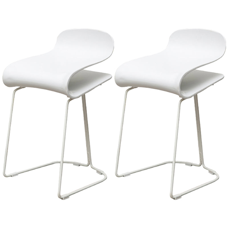Scandinavian Style Bar-stool with PP Seat Counter Stools for Kitchen White 2 Piece Set Short Stool(22"H) Clearhalo 'Bar Furniture' 'Bar Stools' 'bar_stools' 'furn' 'furn_bar_stools' 'furniture_bar_stools' 'Kitchen & Dining Furniture' 'kitchen&dining_furn' 'kitchen' 'kitchen_furn' Furniture' 4392966