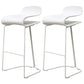 Scandinavian Style Bar-stool with PP Seat Counter Stools for Kitchen White 2 Piece Set Counter Stool(26"H) Clearhalo 'Bar Furniture' 'Bar Stools' 'bar_stools' 'furn' 'furn_bar_stools' 'furniture_bar_stools' 'Kitchen & Dining Furniture' 'kitchen&dining_furn' 'kitchen' 'kitchen_furn' Furniture' 4392969