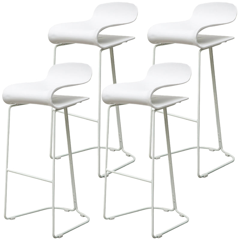Scandinavian Style Bar-stool with PP Seat Counter Stools for Kitchen White 4 Piece Set Bar Stool(30"H) Clearhalo 'Bar Furniture' 'Bar Stools' 'bar_stools' 'furn' 'furn_bar_stools' 'furniture_bar_stools' 'Kitchen & Dining Furniture' 'kitchen&dining_furn' 'kitchen' 'kitchen_furn' Furniture' 4392970