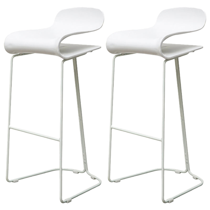 Scandinavian Style Bar-stool with PP Seat Counter Stools for Kitchen White 2 Piece Set Bar Stool(30"H) Clearhalo 'Bar Furniture' 'Bar Stools' 'bar_stools' 'furn' 'furn_bar_stools' 'furniture_bar_stools' 'Kitchen & Dining Furniture' 'kitchen&dining_furn' 'kitchen' 'kitchen_furn' Furniture' 4392972