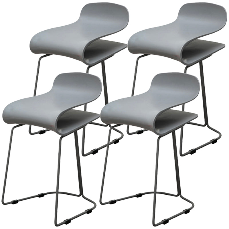 Scandinavian Style Bar-stool with PP Seat Counter Stools for Kitchen Grey 4 Piece Set Short Stool(22"H) Clearhalo 'Bar Furniture' 'Bar Stools' 'bar_stools' 'furn' 'furn_bar_stools' 'furniture_bar_stools' 'Kitchen & Dining Furniture' 'kitchen&dining_furn' 'kitchen' 'kitchen_furn' Furniture' 4392973
