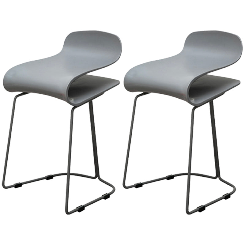 Scandinavian Style Bar-stool with PP Seat Counter Stools for Kitchen Grey 2 Piece Set Short Stool(22"H) Clearhalo 'Bar Furniture' 'Bar Stools' 'bar_stools' 'furn' 'furn_bar_stools' 'furniture_bar_stools' 'Kitchen & Dining Furniture' 'kitchen&dining_furn' 'kitchen' 'kitchen_furn' Furniture' 4392975