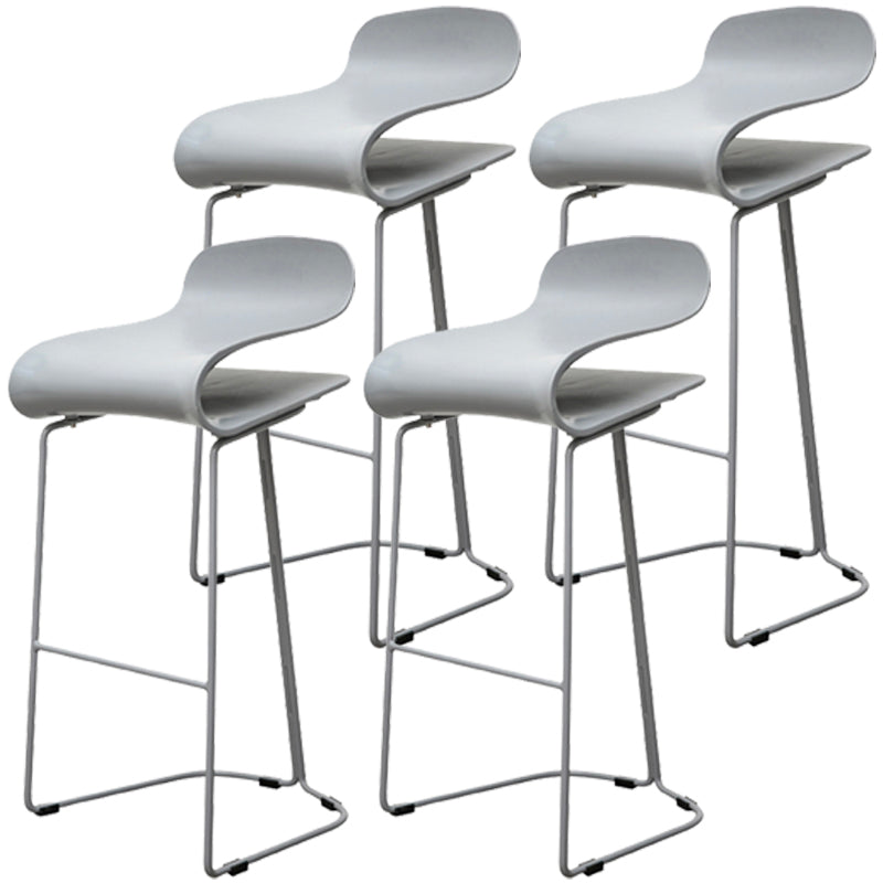 Scandinavian Style Bar-stool with PP Seat Counter Stools for Kitchen Grey 4 Piece Set Counter Stool(26"H) Clearhalo 'Bar Furniture' 'Bar Stools' 'bar_stools' 'furn' 'furn_bar_stools' 'furniture_bar_stools' 'Kitchen & Dining Furniture' 'kitchen&dining_furn' 'kitchen' 'kitchen_furn' Furniture' 4392976