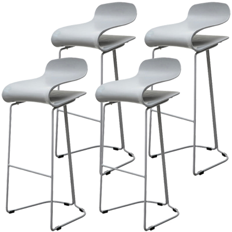 Scandinavian Style Bar-stool with PP Seat Counter Stools for Kitchen Grey 4 Piece Set Bar Stool(30"H) Clearhalo 'Bar Furniture' 'Bar Stools' 'bar_stools' 'furn' 'furn_bar_stools' 'furniture_bar_stools' 'Kitchen & Dining Furniture' 'kitchen&dining_furn' 'kitchen' 'kitchen_furn' Furniture' 4392979