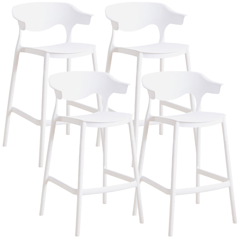 Scandinavian Style PP Bar-stool Square Seat Counter Stool for Kitchen Bar White 4 Piece Set Counter Stool(26"H) Clearhalo 'Bar Furniture' 'Bar Stools' 'bar_stools' 'furn' 'furn_bar_stools' 'furniture_bar_stools' 'Kitchen & Dining Furniture' 'kitchen&dining_furn' 'kitchen' 'kitchen_furn' Furniture' 4392986
