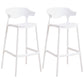 Scandinavian Style PP Bar-stool Square Seat Counter Stool for Kitchen Bar White 2 Piece Set Bar Stool(30"H) Clearhalo 'Bar Furniture' 'Bar Stools' 'bar_stools' 'furn' 'furn_bar_stools' 'furniture_bar_stools' 'Kitchen & Dining Furniture' 'kitchen&dining_furn' 'kitchen' 'kitchen_furn' Furniture' 4392995