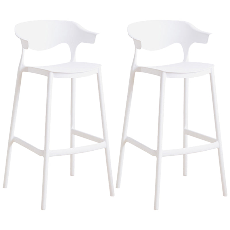 Scandinavian Style PP Bar-stool Square Seat Counter Stool for Kitchen Bar White 2 Piece Set Bar Stool(30"H) Clearhalo 'Bar Furniture' 'Bar Stools' 'bar_stools' 'furn' 'furn_bar_stools' 'furniture_bar_stools' 'Kitchen & Dining Furniture' 'kitchen&dining_furn' 'kitchen' 'kitchen_furn' Furniture' 4392995