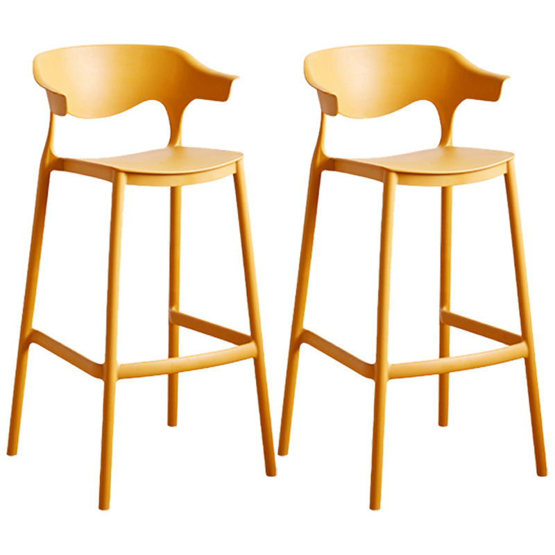 Scandinavian Style PP Bar-stool Square Seat Counter Stool for Kitchen Bar Ginger 2 Piece Set Bar Stool(30"H) Clearhalo 'Bar Furniture' 'Bar Stools' 'bar_stools' 'furn' 'furn_bar_stools' 'furniture_bar_stools' 'Kitchen & Dining Furniture' 'kitchen&dining_furn' 'kitchen' 'kitchen_furn' Furniture' 4393008