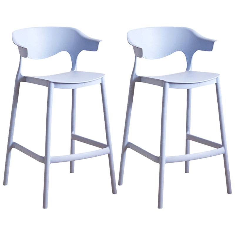 Scandinavian Style PP Bar-stool Square Seat Counter Stool for Kitchen Bar Light Blue 2 Piece Set Counter Stool(26"H) Clearhalo 'Bar Furniture' 'Bar Stools' 'bar_stools' 'furn' 'furn_bar_stools' 'furniture_bar_stools' 'Kitchen & Dining Furniture' 'kitchen&dining_furn' 'kitchen' 'kitchen_furn' Furniture' 4393012