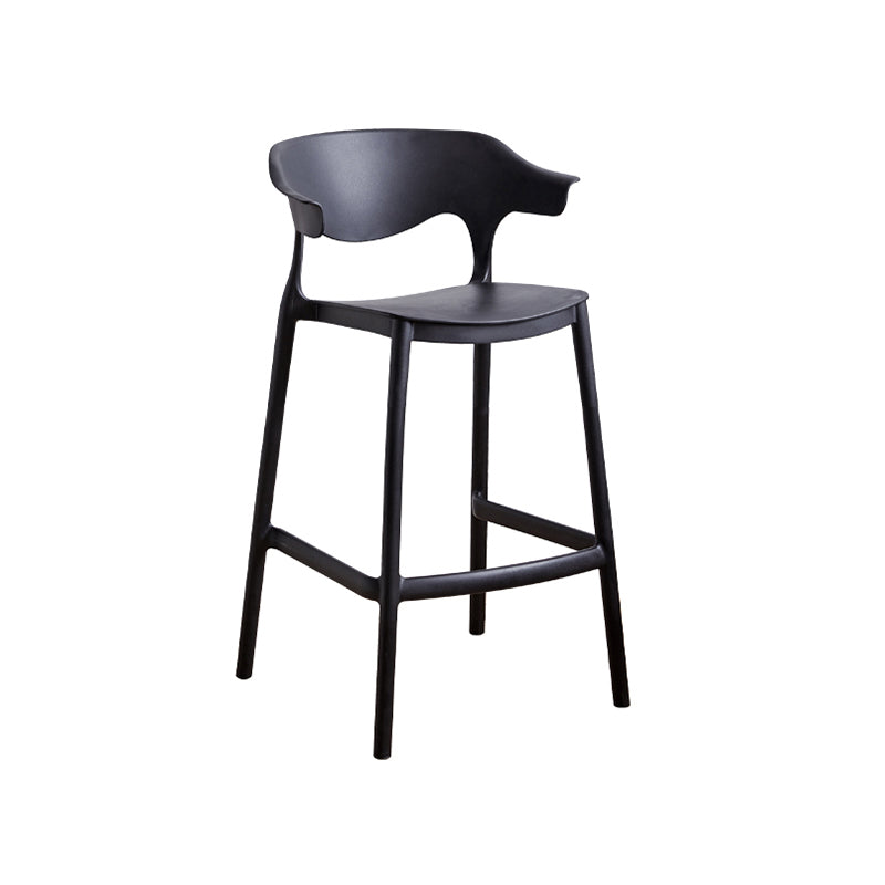 Scandinavian Style PP Bar-stool Square Seat Counter Stool for Kitchen Bar Black 1 Piece Counter Stool(26"H) Clearhalo 'Bar Furniture' 'Bar Stools' 'bar_stools' 'furn' 'furn_bar_stools' 'furniture_bar_stools' 'Kitchen & Dining Furniture' 'kitchen&dining_furn' 'kitchen' 'kitchen_furn' Furniture' 4393017