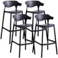 Scandinavian Style PP Bar-stool Square Seat Counter Stool for Kitchen Bar Black 4 Piece Set Bar Stool(30"H) Clearhalo 'Bar Furniture' 'Bar Stools' 'bar_stools' 'furn' 'furn_bar_stools' 'furniture_bar_stools' 'Kitchen & Dining Furniture' 'kitchen&dining_furn' 'kitchen' 'kitchen_furn' Furniture' 4393019