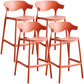 Scandinavian Style PP Bar-stool Square Seat Counter Stool for Kitchen Bar Orange 4 Piece Set Counter Stool(26"H) Clearhalo 'Bar Furniture' 'Bar Stools' 'bar_stools' 'furn' 'furn_bar_stools' 'furniture_bar_stools' 'Kitchen & Dining Furniture' 'kitchen&dining_furn' 'kitchen' 'kitchen_furn' Furniture' 4393022