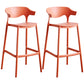 Scandinavian Style PP Bar-stool Square Seat Counter Stool for Kitchen Bar Orange 2 Piece Set Bar Stool(30"H) Clearhalo 'Bar Furniture' 'Bar Stools' 'bar_stools' 'furn' 'furn_bar_stools' 'furniture_bar_stools' 'Kitchen & Dining Furniture' 'kitchen&dining_furn' 'kitchen' 'kitchen_furn' Furniture' 4393027