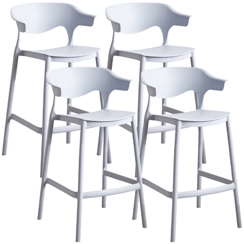 Scandinavian Style PP Bar-stool Square Seat Counter Stool for Kitchen Bar Light Gray 4 Piece Set Counter Stool(26"H) Clearhalo 'Bar Furniture' 'Bar Stools' 'bar_stools' 'furn' 'furn_bar_stools' 'furniture_bar_stools' 'Kitchen & Dining Furniture' 'kitchen&dining_furn' 'kitchen' 'kitchen_furn' Furniture' 4393028