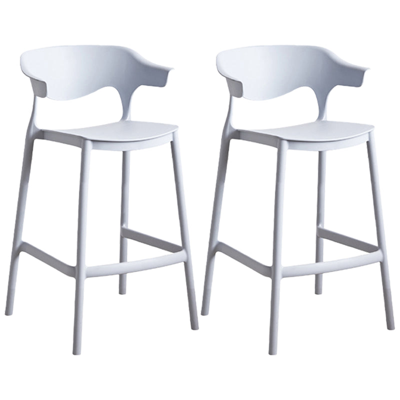 Scandinavian Style PP Bar-stool Square Seat Counter Stool for Kitchen Bar Light Gray 2 Piece Set Counter Stool(26"H) Clearhalo 'Bar Furniture' 'Bar Stools' 'bar_stools' 'furn' 'furn_bar_stools' 'furniture_bar_stools' 'Kitchen & Dining Furniture' 'kitchen&dining_furn' 'kitchen' 'kitchen_furn' Furniture' 4393030