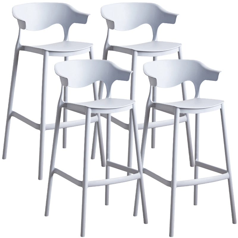 Scandinavian Style PP Bar-stool Square Seat Counter Stool for Kitchen Bar Light Gray 4 Piece Set Bar Stool(30"H) Clearhalo 'Bar Furniture' 'Bar Stools' 'bar_stools' 'furn' 'furn_bar_stools' 'furniture_bar_stools' 'Kitchen & Dining Furniture' 'kitchen&dining_furn' 'kitchen' 'kitchen_furn' Furniture' 4393031