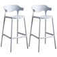 Scandinavian Style PP Bar-stool Square Seat Counter Stool for Kitchen Bar Light Gray 2 Piece Set Bar Stool(30"H) Clearhalo 'Bar Furniture' 'Bar Stools' 'bar_stools' 'furn' 'furn_bar_stools' 'furniture_bar_stools' 'Kitchen & Dining Furniture' 'kitchen&dining_furn' 'kitchen' 'kitchen_furn' Furniture' 4393033