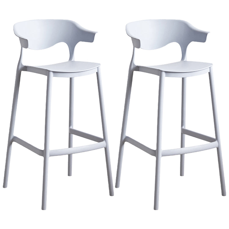 Scandinavian Style PP Bar-stool Square Seat Counter Stool for Kitchen Bar Light Gray 2 Piece Set Bar Stool(30"H) Clearhalo 'Bar Furniture' 'Bar Stools' 'bar_stools' 'furn' 'furn_bar_stools' 'furniture_bar_stools' 'Kitchen & Dining Furniture' 'kitchen&dining_furn' 'kitchen' 'kitchen_furn' Furniture' 4393033