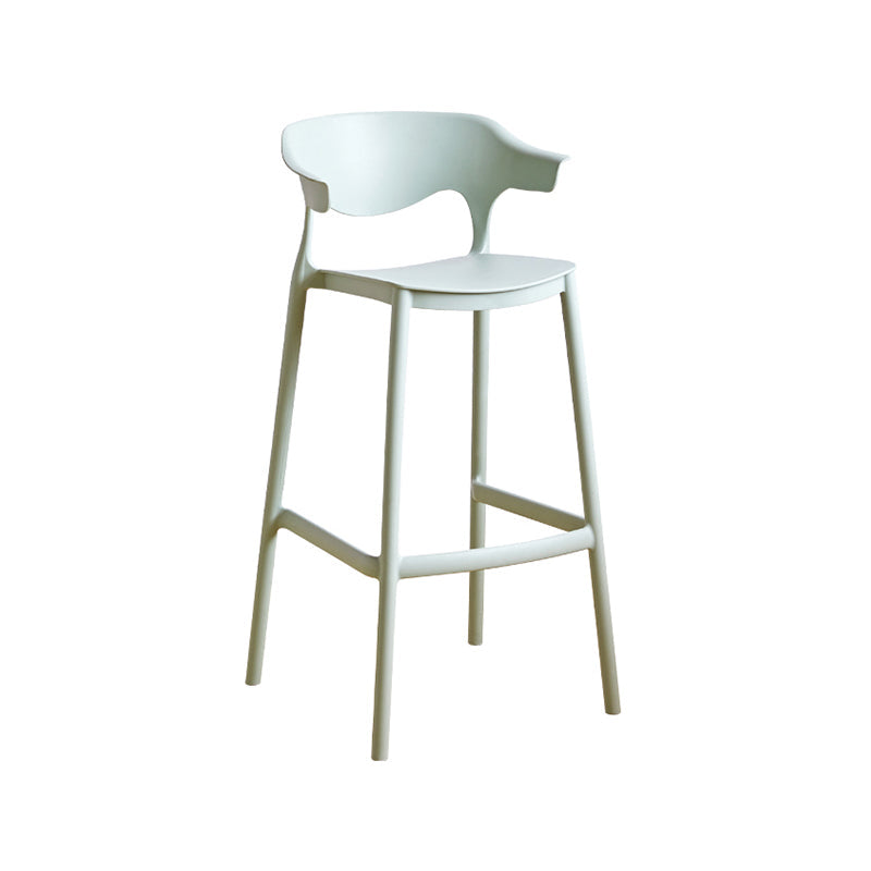 Scandinavian Style PP Bar-stool Square Seat Counter Stool for Kitchen Bar Green 1 Piece Bar Stool(30"H) Clearhalo 'Bar Furniture' 'Bar Stools' 'bar_stools' 'furn' 'furn_bar_stools' 'furniture_bar_stools' 'Kitchen & Dining Furniture' 'kitchen&dining_furn' 'kitchen' 'kitchen_furn' Furniture' 4393038