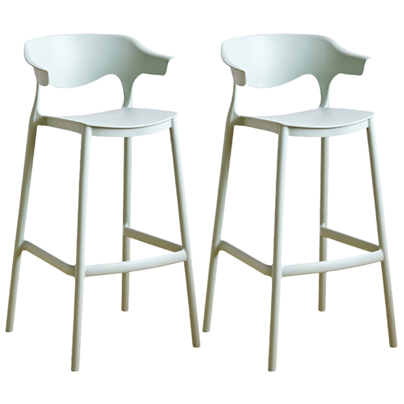 Scandinavian Style PP Bar-stool Square Seat Counter Stool for Kitchen Bar Green 2 Piece Set Bar Stool(30"H) Clearhalo 'Bar Furniture' 'Bar Stools' 'bar_stools' 'furn' 'furn_bar_stools' 'furniture_bar_stools' 'Kitchen & Dining Furniture' 'kitchen&dining_furn' 'kitchen' 'kitchen_furn' Furniture' 4393039