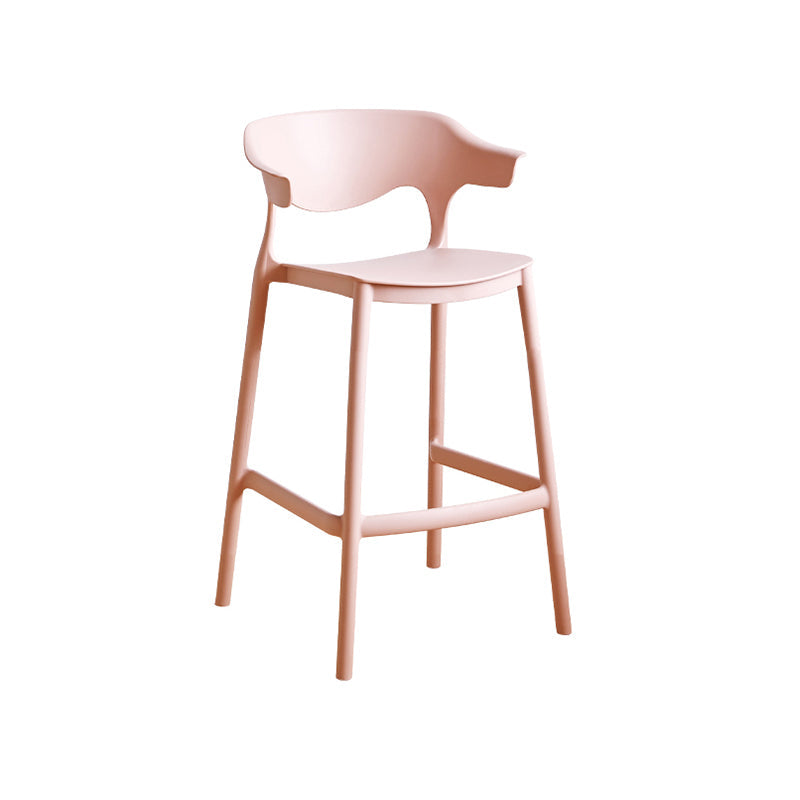 Scandinavian Style PP Bar-stool Square Seat Counter Stool for Kitchen Bar Pink 1 Piece Counter Stool(26"H) Clearhalo 'Bar Furniture' 'Bar Stools' 'bar_stools' 'furn' 'furn_bar_stools' 'furniture_bar_stools' 'Kitchen & Dining Furniture' 'kitchen&dining_furn' 'kitchen' 'kitchen_furn' Furniture' 4393041