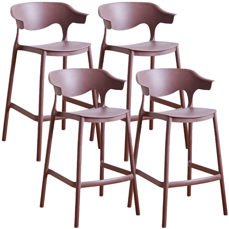 Scandinavian Style PP Bar-stool Square Seat Counter Stool for Kitchen Bar Coffee 4 Piece Set Counter Stool(26"H) Clearhalo 'Bar Furniture' 'Bar Stools' 'bar_stools' 'furn' 'furn_bar_stools' 'furniture_bar_stools' 'Kitchen & Dining Furniture' 'kitchen&dining_furn' 'kitchen' 'kitchen_furn' Furniture' 4393046