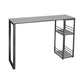 Stone Top Industrial Style Counter Table 42-inch Height Table for Balcony 47.2"L x 15.7"W x 41.3"H Grey Without Chairs Clearhalo 'Bar Furniture' 'Bar Tables' 'bar_tables' 'furn' 'furn_bar_tables' 'Furniture' 'furniture_bar_tables' 'Kitchen & Dining Furniture' 'kitchen&dining_furn' 'kitchen' 4393057