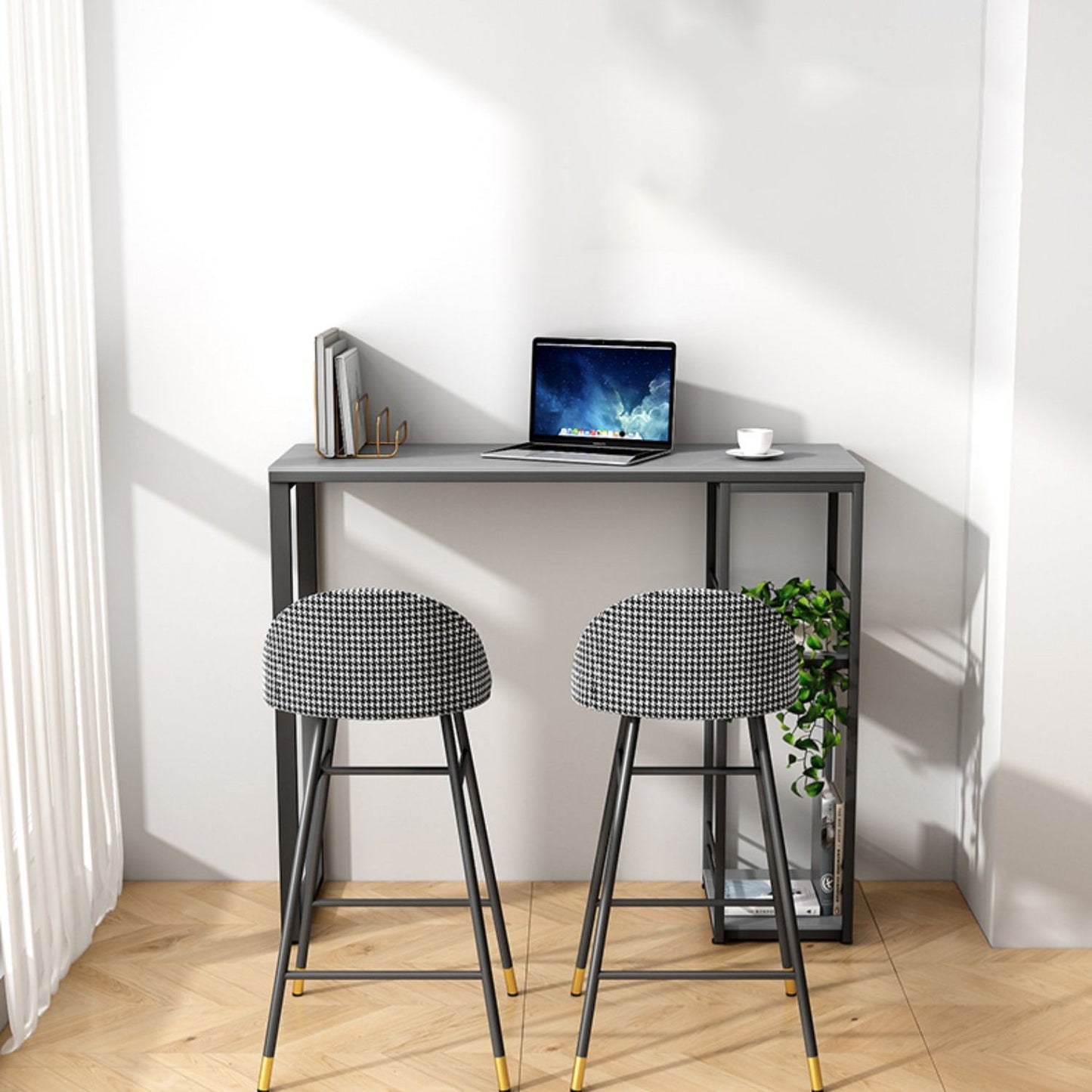 Stone Top Industrial Style Counter Table 42-inch Height Table for Balcony Clearhalo 'Bar Furniture' 'Bar Tables' 'bar_tables' 'furn' 'furn_bar_tables' 'Furniture' 'furniture_bar_tables' 'Kitchen & Dining Furniture' 'kitchen&dining_furn' 'kitchen' 4393064