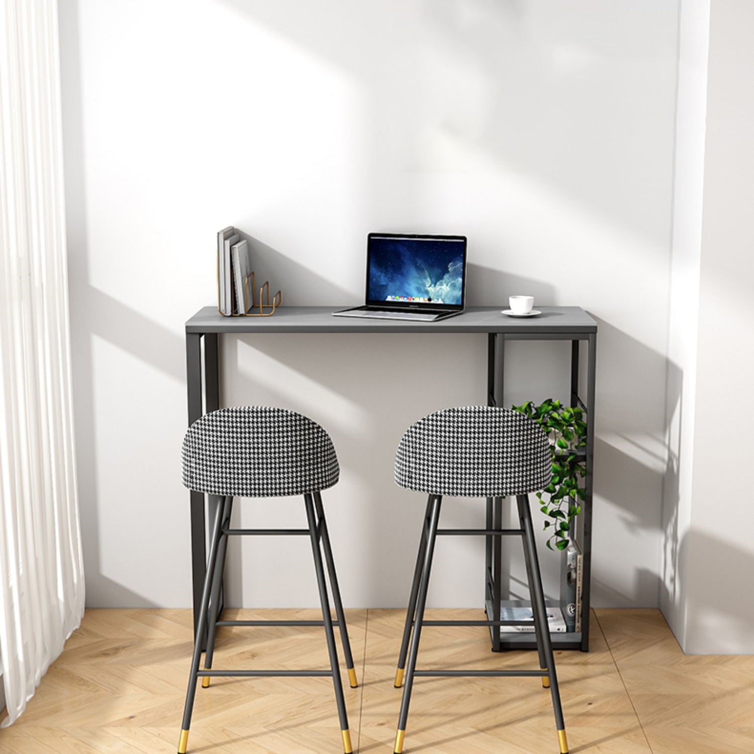 Stone Top Industrial Style Counter Table 42-inch Height Table for Balcony Clearhalo 'Bar Furniture' 'Bar Tables' 'bar_tables' 'furn' 'furn_bar_tables' 'Furniture' 'furniture_bar_tables' 'Kitchen & Dining Furniture' 'kitchen&dining_furn' 'kitchen' 4393064