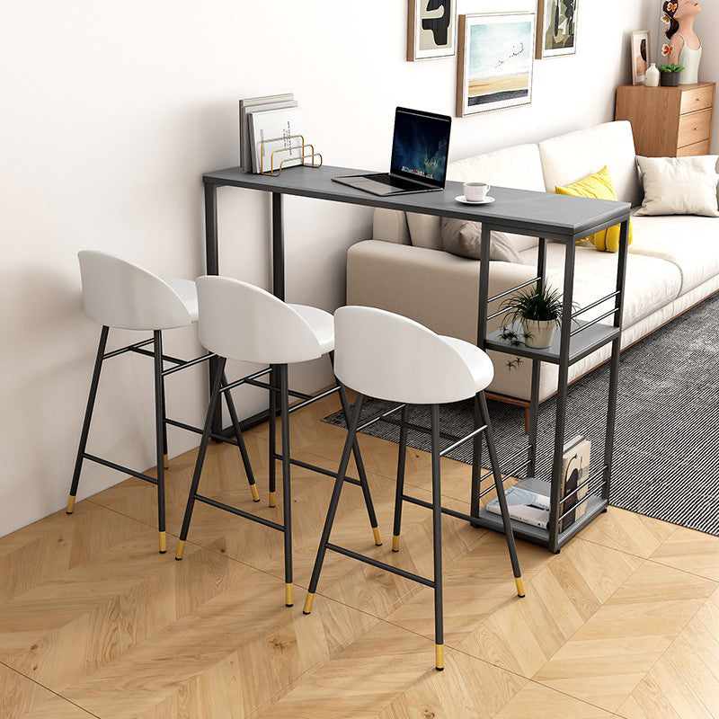 Stone Top Industrial Style Counter Table 42-inch Height Table for Balcony Clearhalo 'Bar Furniture' 'Bar Tables' 'bar_tables' 'furn' 'furn_bar_tables' 'Furniture' 'furniture_bar_tables' 'Kitchen & Dining Furniture' 'kitchen&dining_furn' 'kitchen' 4393065