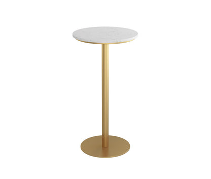 42-inch Height Cocktail Bar Table Glam Style Stone Top Bar Table for Living Room 21.7"L x 21.7"W x 41.3"H Without Chairs Clearhalo 'Bar Furniture' 'Bar Tables' 'bar_tables' 'furn' 'furn_bar_tables' 'Furniture' 'furniture_bar_tables' 'Kitchen & Dining Furniture' 'kitchen&dining_furn' 'kitchen' 4393070