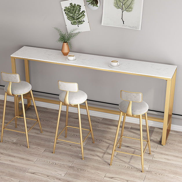 42-inch Height Cocktail Bar Table Glam Style Stone Top Bar Table for Living Room Clearhalo 'Bar Furniture' 'Bar Tables' 'bar_tables' 'furn' 'furn_bar_tables' 'Furniture' 'furniture_bar_tables' 'Kitchen & Dining Furniture' 'kitchen&dining_furn' 'kitchen' 4393080