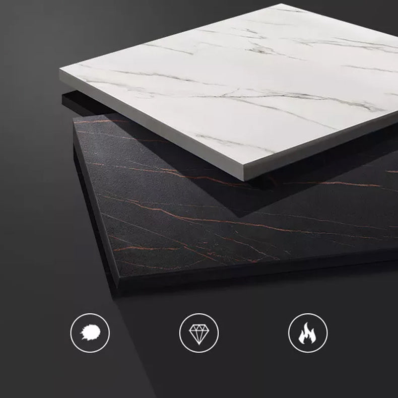 Industrial Iron Bar Table Faux Marble White Specialty Top 41.3"H Bistro Table with Storage Clearhalo 'Bar Furniture' 'Bar Tables' 'bar_tables' 'furn' 'furn_bar_tables' 'Furniture' 'furniture_bar_tables' 'Kitchen & Dining Furniture' 'kitchen&dining_furn' 'kitchen' 4393107