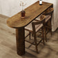 Industrial Distressed Wood Bar Table Natural Specialty Top 41.3"H Bistro Table 55.1"L x 17.7"W x 41.3"H Without Chairs Clearhalo 'Bar Furniture' 'Bar Tables' 'bar_tables' 'furn' 'furn_bar_tables' 'Furniture' 'furniture_bar_tables' 'Kitchen & Dining Furniture' 'kitchen&dining_furn' 'kitchen' 4393119