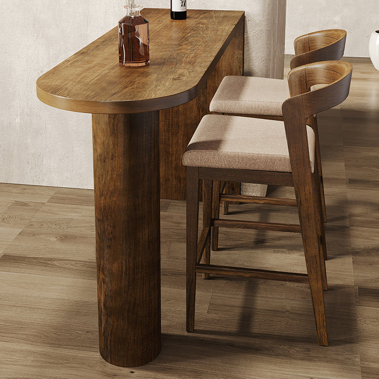 Industrial Distressed Wood Bar Table Natural Specialty Top 41.3"H Bistro Table 47.2"L x 17.7"W x 41.3"H Without Chairs Clearhalo 'Bar Furniture' 'Bar Tables' 'bar_tables' 'furn' 'furn_bar_tables' 'Furniture' 'furniture_bar_tables' 'Kitchen & Dining Furniture' 'kitchen&dining_furn' 'kitchen' 4393121
