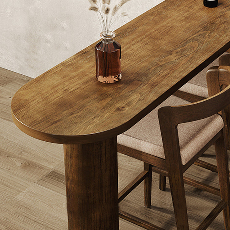 Industrial Distressed Wood Bar Table Natural Specialty Top 41.3"H Bistro Table Clearhalo 'Bar Furniture' 'Bar Tables' 'bar_tables' 'furn' 'furn_bar_tables' 'Furniture' 'furniture_bar_tables' 'Kitchen & Dining Furniture' 'kitchen&dining_furn' 'kitchen' 4393123