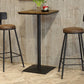 Wood Top Cocktail Bar Table Industrial Style Metal Base Bar Height Table for Coffee Shop 21.7"L x 21.7"W x 41.3"H Square Without Chairs Clearhalo 'Bar Furniture' 'Bar Tables' 'bar_tables' 'furn' 'furn_bar_tables' 'Furniture' 'furniture_bar_tables' 'Kitchen & Dining Furniture' 'kitchen&dining_furn' 'kitchen' 4393150