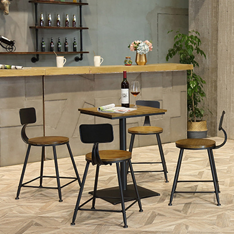 Wood Top Cocktail Bar Table Industrial Style Metal Base Bar Height Table for Coffee Shop Clearhalo 'Bar Furniture' 'Bar Tables' 'bar_tables' 'furn' 'furn_bar_tables' 'Furniture' 'furniture_bar_tables' 'Kitchen & Dining Furniture' 'kitchen&dining_furn' 'kitchen' 4393153