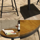 Wood Top Cocktail Bar Table Industrial Style Metal Base Bar Height Table for Coffee Shop Clearhalo 'Bar Furniture' 'Bar Tables' 'bar_tables' 'furn' 'furn_bar_tables' 'Furniture' 'furniture_bar_tables' 'Kitchen & Dining Furniture' 'kitchen&dining_furn' 'kitchen' 4393156