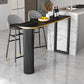 Industrial Bar Table Stone Top Pub Table with Iron Base for Dining Room Clearhalo 'Bar Furniture' 'Bar Tables' 'bar_tables' 'furn' 'furn_bar_tables' 'Furniture' 'furniture_bar_tables' 'Kitchen & Dining Furniture' 'kitchen&dining_furn' 'kitchen' 4393173