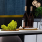 Glam White Stone Bistro Table Indoor Iron Double Pedestal Bar Dining Table with 2-Shelf Clearhalo 'Bar Furniture' 'Bar Tables' 'bar_tables' 'furn' 'furn_bar_tables' 'Furniture' 'furniture_bar_tables' 'Kitchen & Dining Furniture' 4393285